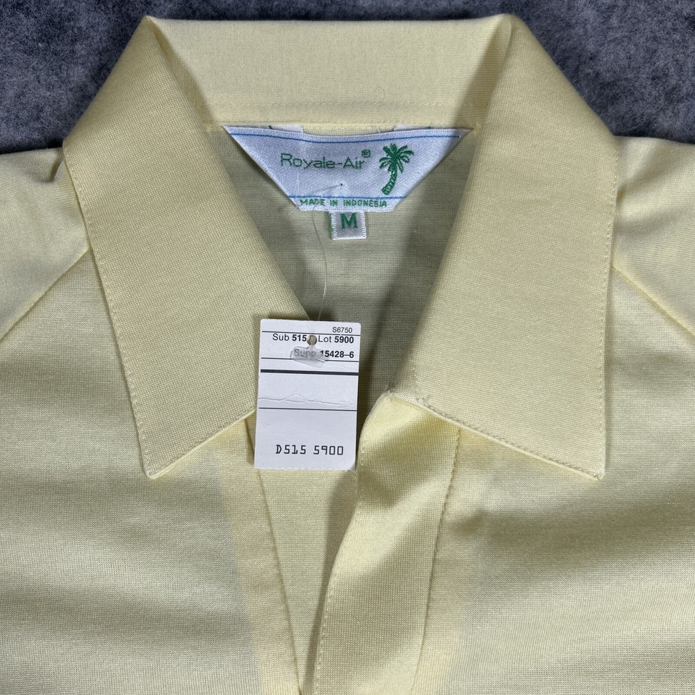 NWT Vintage Royale-Air Pastel Polo Men's M Yellow Front Pocket Polyester 70's - Picture 5 of 9